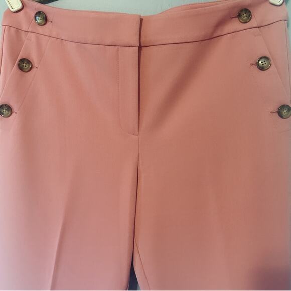 NWT Loft Pants Pink Size 10 Three Button High Rise Dress Trousers Pockets - Picture 2 of 7